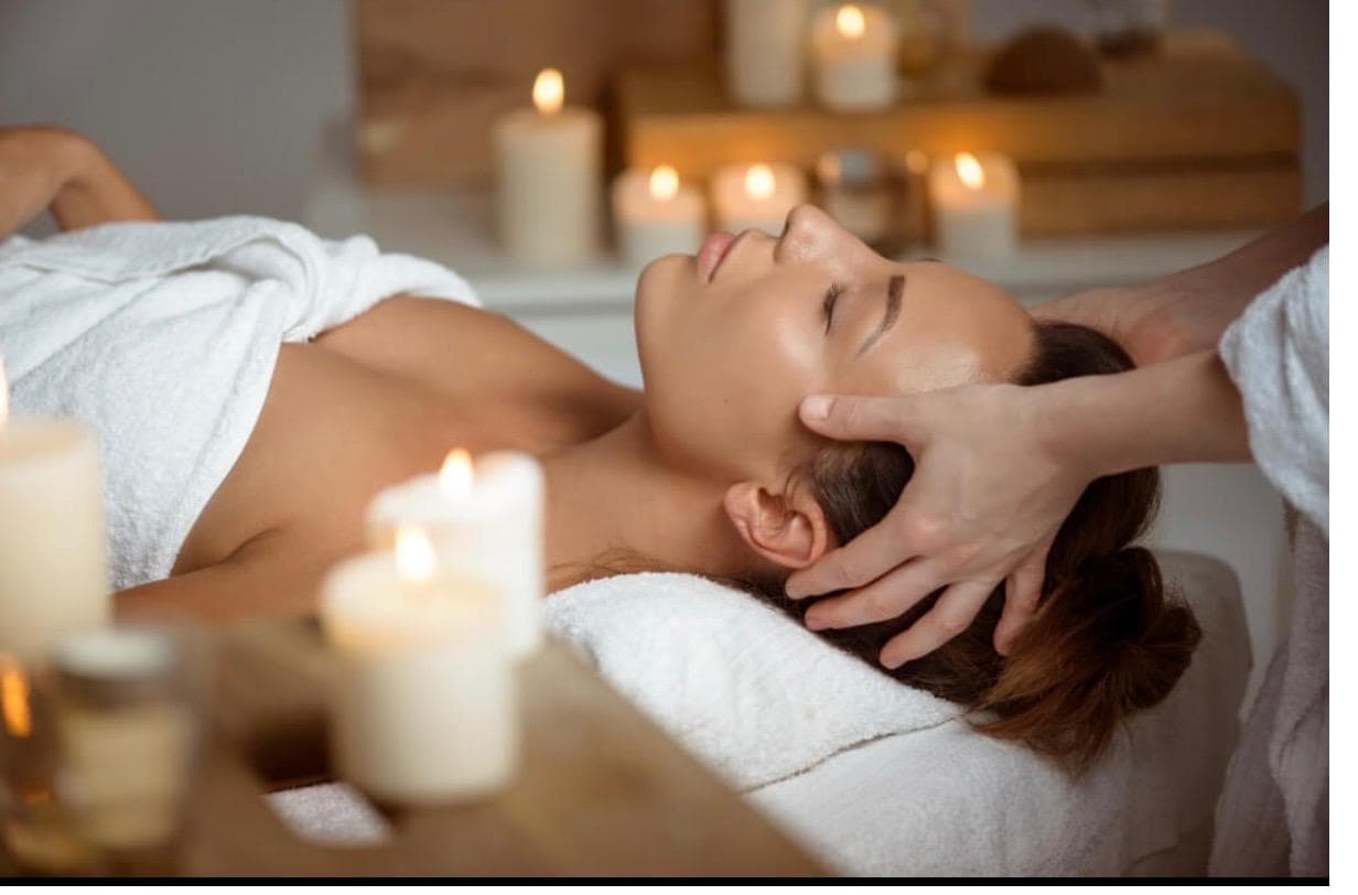 Relaxing facial massage